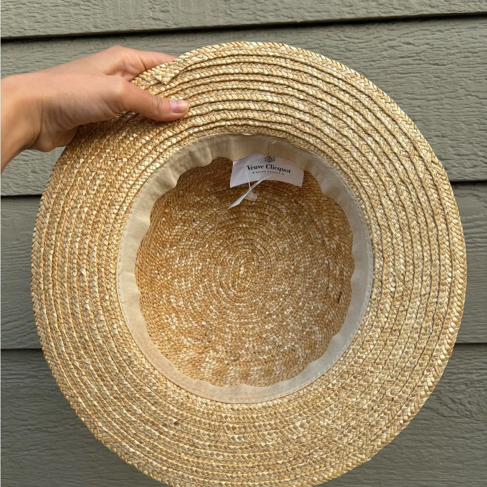Straw Boater Hat in Signature Orange Band